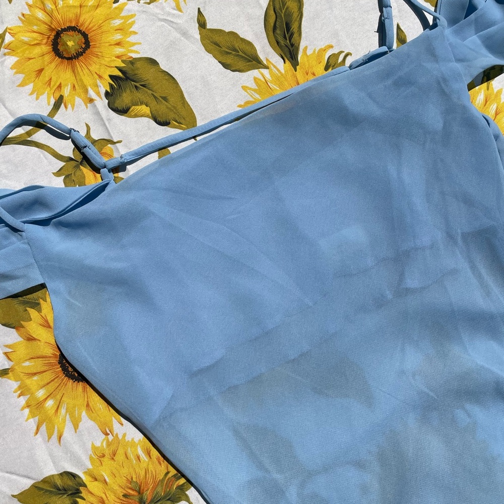 Honey Mango Light Blue Sheer Maxi Dress